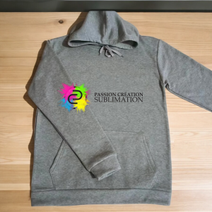 Hoodie adulte gris pâle polyester pour sublimation
