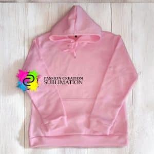 Hoodie enfant rose polyester
