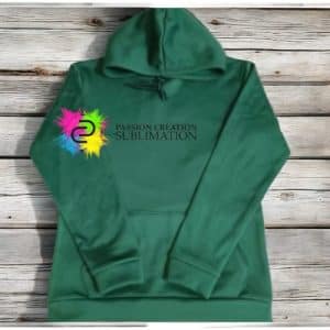 Hoodie enfant vert foncé polyester