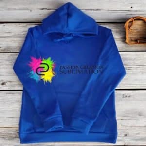Hoodie enfant bleu royal polyester