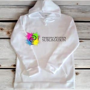 Hoodie enfant blanc polyester