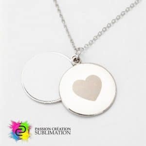 Collier avec cœur pour sublimation