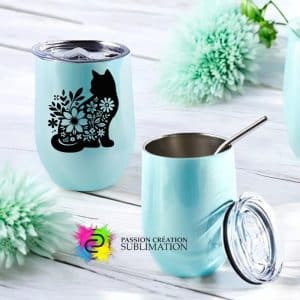 Verre de vin turquoise brillant pour sublimation