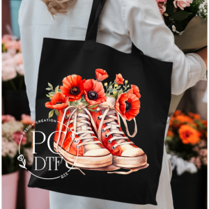 DTF « Soulier et fleur rouge converse »