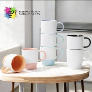 Tasse empilable orange en céramique pour sublimation