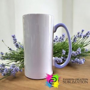 Tasse allongée en céramique lilas pour sublimation