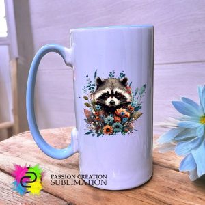 Tasse allongée en céramique bleu pâle pour sublimation