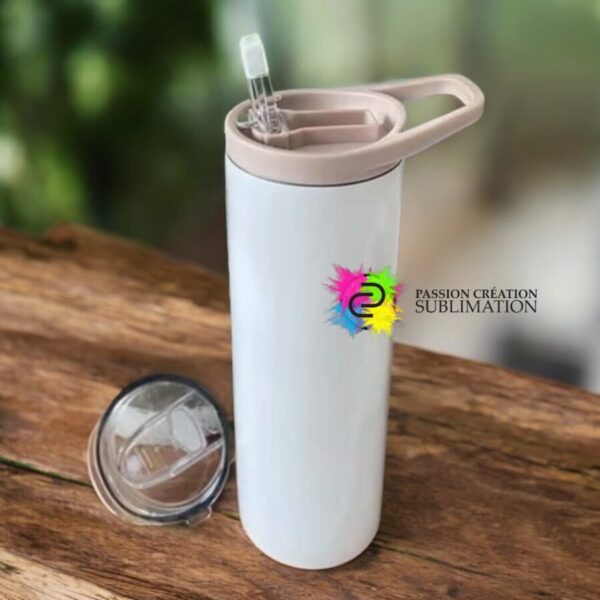 Tumbler 20oz visant double couvercle beige