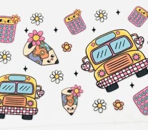UV DTF autobus scolaire
