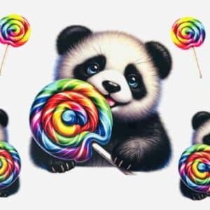 UV DTF panda et sucette