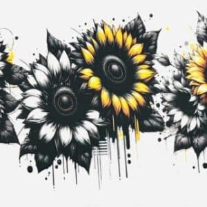 UV DTF fleur tournesol